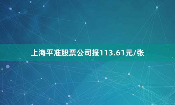 上海平准股票公司报113.61元/张